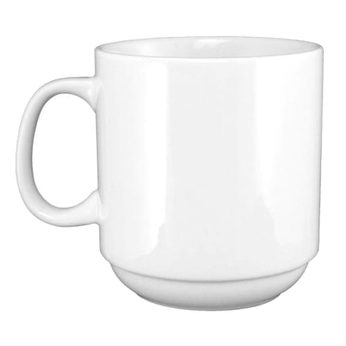 Dover 12 Ounce Porcelain Stacking Mug, European White